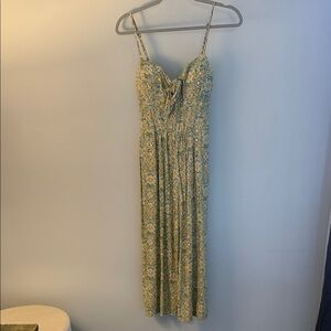 AUW Floral Print Jumpsuit with Spaghetti Straps